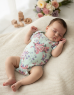 Romper Half Sleeves Onesies – Roses - Image 3