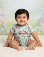 Romper Half Sleeves Onesies – Roses - Image 2