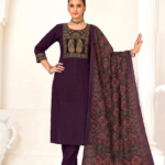 Deep Purple cotton Ethnic Kurta Set