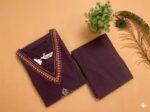Deep Plum Embroidered A-Line Kurta & Palazzo Set - Image 2