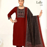 Maroon cotton Ethnic Kurta Set