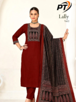 Maroon cotton Ethnic Kurta Set