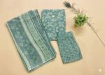 Dusty Teal Floral 3-Piece Cotton Suit Set - Image 2
