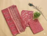 Rose Pink Floral 3-Piece Cotton Suit Set - Image 2