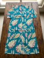 Avaasa Women's Straight Cotton Kurta - Teal Blue Tropical Botanical - Image 2