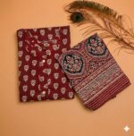 Maroon Cotton Printed Kurta & Palazzo Pant Set - Image 2