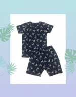 Pure Cotton Half Sleeves Midnight Sailboat Print T-shirt & Shorts