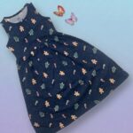 Girls Sleeveless Printed Dress – Holiday print