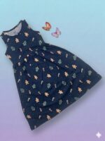 Girls Sleeveless Printed Dress – Holiday print