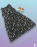 Girls Sleeveless Printed Dress – Black Meadow Dream