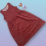 Girls Sleeveless Printed Dress - Terracotta