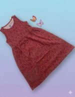 Girls Sleeveless Printed Dress - Terracotta