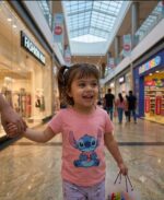 Girls Cotton Half Sleeves Pink & Slate Grey Print T-shirt & shorts - Image 2