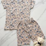 Girls Cotton Floral Vine Printed T-shirt & shorts