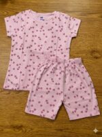 Girls Cotton Miniature Heart Printed T-shirt & shorts
