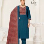 solid teal blue cotton Ethnic Kurta Set (Copy)