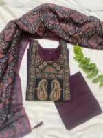 Deep Purple cotton Ethnic Kurta Set - Image 2