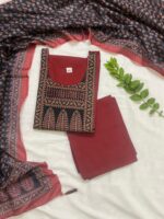 Maroon cotton Ethnic Kurta Set - Image 2