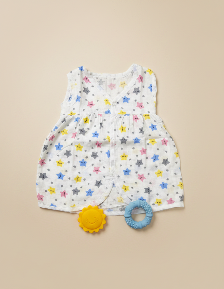 JablaCFrock_Galaxy Cloud Soft comfortable Muslin frocks C cut – Galaxy - Image 1