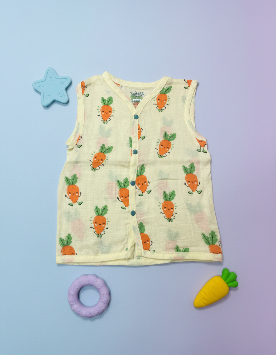 Jabla_CarrotField Cloud Soft comfortable Muslin button Jabla – Carrot field - Image 1