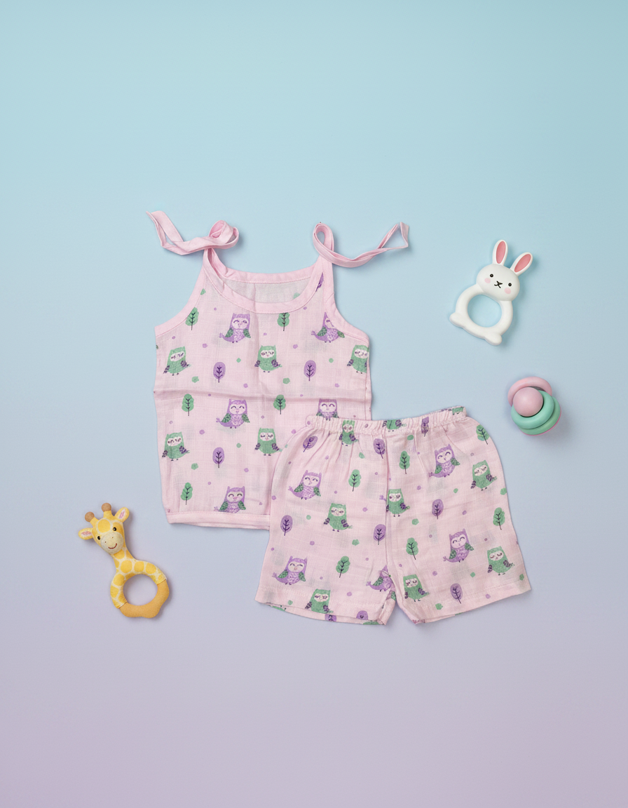 KnotJablaSet_Owl Cloud Soft comfortable Muslin knot Jabla set – Owl - Image 1