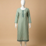 Sage Green Slub Cotton Straight Kurta