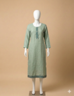 Sage Green Slub Cotton Straight Kurta