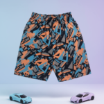 Knee Length Shorts – Retro Shard print