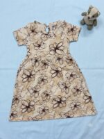 Girls Half Sleeve Printed Dress – Neutral Blossom