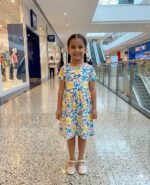 Girls Half Sleeve Printed Dress – Vibrant Floral - Image 2