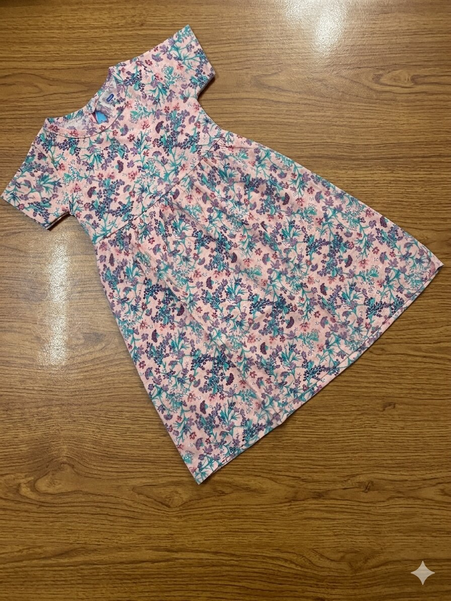 SFrock_Wildflower Girls Half Sleeve Printed Dress – Wildflowers - Image 1