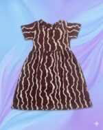 Girls Half Sleeve Printed Dress – Modern Zebra stripe