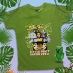 Boys Cotton Crew Neck Printed T-Shirt – Safari Green