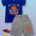 Boys Half Sleeves Blue & Gray Print T-shirt & shorts