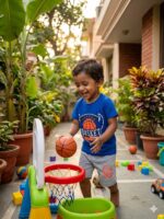 Boys Half Sleeves Blue & Gray Print T-shirt & shorts - Image 2