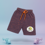 Cotton Knee Length Shorts – purple interwoven with Orange