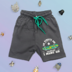 Cotton Knee Length Shorts – Gray with jade green