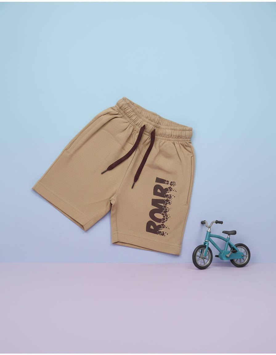 Shorts_Roar.jpg Cotton Knee Length Shorts – ROAR print - Image 1