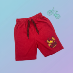 Cotton Knee Length Shorts – Red fun music print