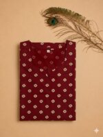 Short Kurta - burgundy Cotton - Image 2