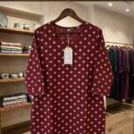 Short Kurta - burgundy Cotton