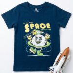 Boys Cotton Crew Neck Printed T-Shirt – Royal Blue