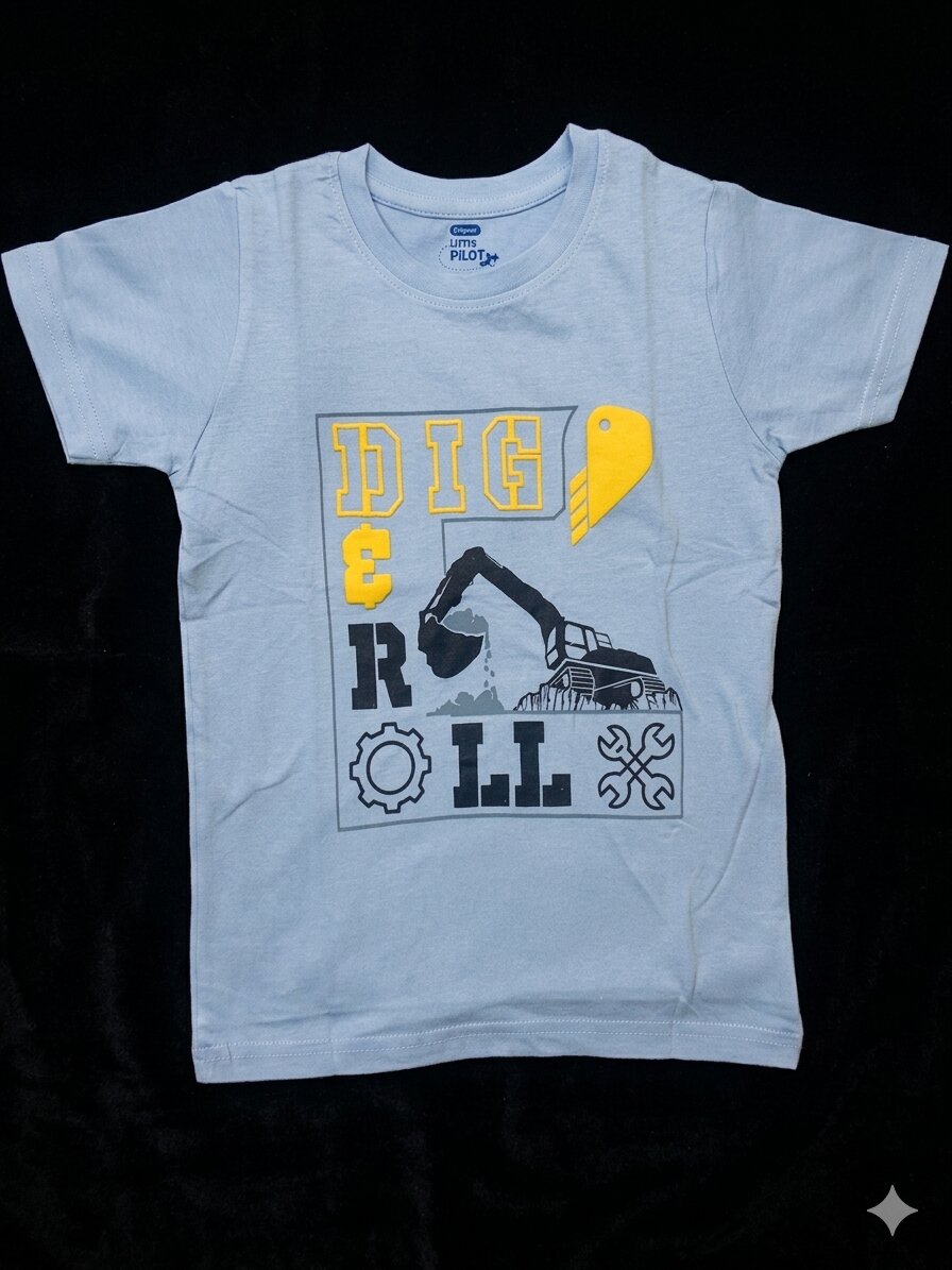 Sleeve_Ice Boys Cotton Crew Neck Printed T-Shirt – Blue - Image 1