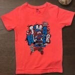 Boys Cotton Crew Neck Printed T-Shirt – Neon peach