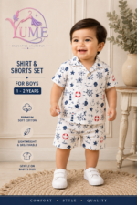 Soft Cotton Boys Shirt & Shorts Set - Sailor theme - Image 2
