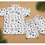 Soft Cotton Boys Shirt & Shorts Set - Sailor theme